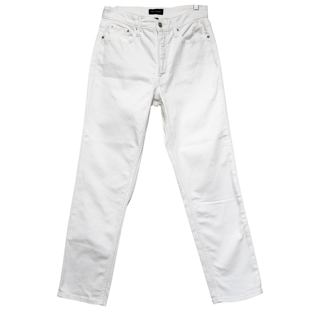 Free Assembly Womens 90s Straight High Rise White Denim Jeans Size 6 WDN00209